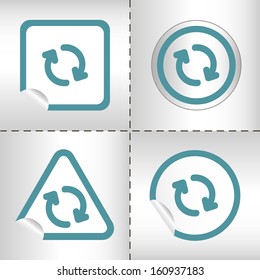 simple icon set of arrows on sticker button different forms in modern style. eps10 vector illustration