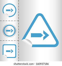 simple icon set of arrows on sticker button different forms in modern style. eps10 vector illustration