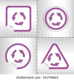 simple icon set of arrows on sticker button different forms in modern style. eps10 vector illustration