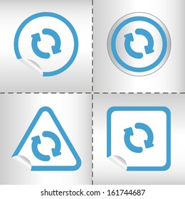 simple icon set of arrows on sticker button different forms in modern style. eps10 vector illustration