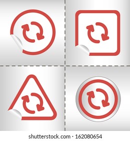 simple icon set of arrows on sticker button different forms in modern style. eps10 vector illustration 