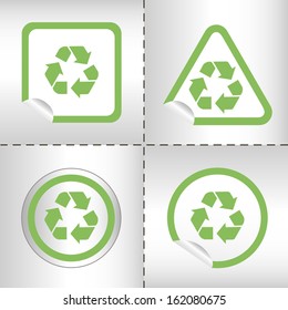 simple icon set of arrows on sticker button different forms in modern style. eps10 vector illustration 