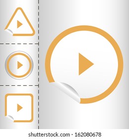simple icon set of arrows on sticker button different forms in modern style. eps10 vector illustration 