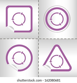 simple icon set of arrows on sticker button different forms in modern style. eps10 vector illustration 