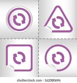 simple icon set of arrows on sticker button different forms in modern style. eps10 vector illustration 