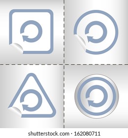 simple icon set of arrows on sticker button different forms in modern style. eps10 vector illustration 