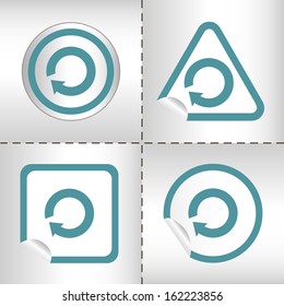 simple icon set of arrows on sticker button different forms in modern style. eps10 vector illustration