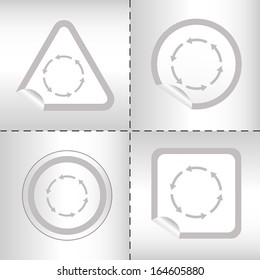 simple icon set of arrows on sticker button different forms in modern style. eps10 vector illustration
