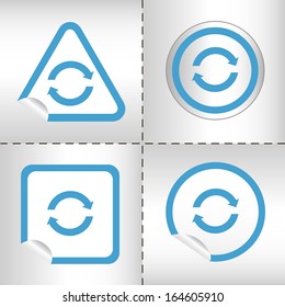 simple icon set of arrows on sticker button different forms in modern style. eps10 vector illustration