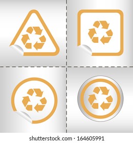 simple icon set of arrows on sticker button different forms in modern style. eps10 vector illustration