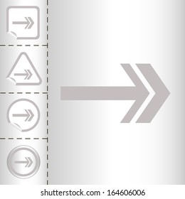 simple icon set of arrows on sticker button different forms in modern style. eps10 vector illustration