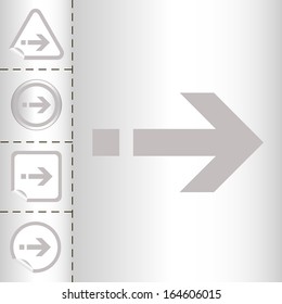 simple icon set of arrows on sticker button different forms in modern style. eps10 vector illustration
