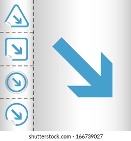 simple icon set of arrows on sticker button different forms in modern style. eps10 vector illustration