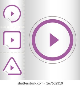 simple icon set of arrows on sticker button different forms in modern style. eps10 vector illustration