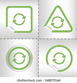 simple icon set of arrows on sticker button different forms in modern style. eps10 vector illustration