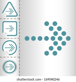 simple icon set of arrows on sticker button different forms in modern style. eps10 vector illustration 