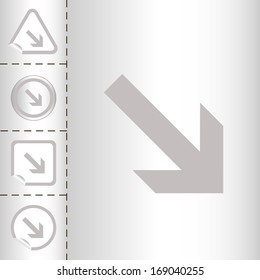 simple icon set of arrows on sticker button different forms in modern style. eps10 vector illustration 