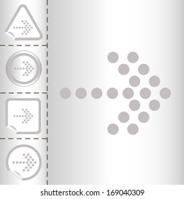 simple icon set of arrows on sticker button different forms in modern style. eps10 vector illustration 