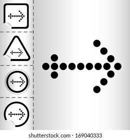 simple icon set of arrows on sticker button different forms in modern style. eps10 vector illustration 