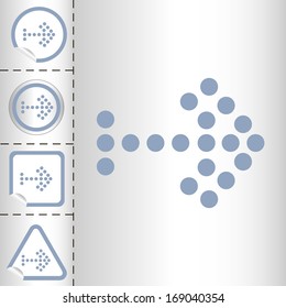 simple icon set of arrows on sticker button different forms in modern style. eps10 vector illustration 