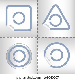 simple icon set of arrows on sticker button different forms in modern style. eps10 vector illustration