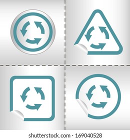 simple icon set of arrows on sticker button different forms in modern style. eps10 vector illustration