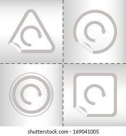 simple icon set of arrows on sticker button different forms in modern style. eps10 vector illustration