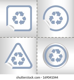 simple icon set of arrows on sticker button different forms in modern style. eps10 vector illustration