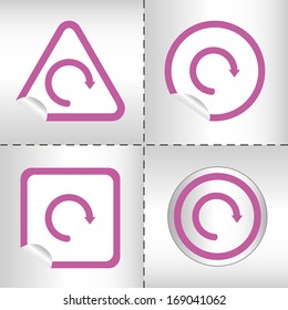 simple icon set of arrows on sticker button different forms in modern style. eps10 vector illustration