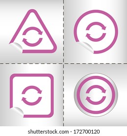 simple icon set of arrows on sticker button different forms in modern style. eps10 vector illustration