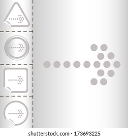 simple icon set of arrows on sticker button different forms in modern style. eps10 vector illustration