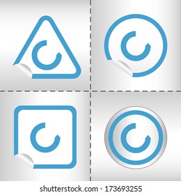 simple icon set of arrows on sticker button different forms in modern style. eps10 vector illustration