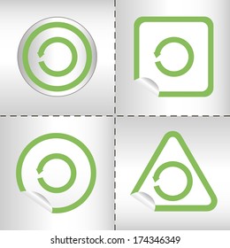 simple icon set of arrows on sticker button different forms in modern style. eps10 vector illustration