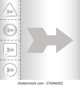 simple icon set of arrows on sticker button different forms in modern style. eps10 vector illustration