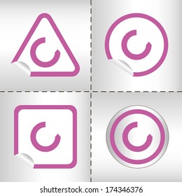 simple icon set of arrows on sticker button different forms in modern style. eps10 vector illustration