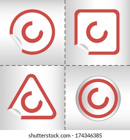 simple icon set of arrows on sticker button different forms in modern style. eps10 vector illustration