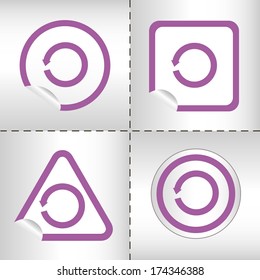 simple icon set of arrows on sticker button different forms in modern style. eps10 vector illustration