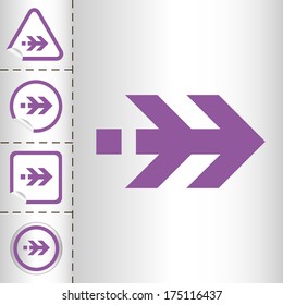 simple icon set of arrows on sticker button different forms in modern style. eps10 vector illustration