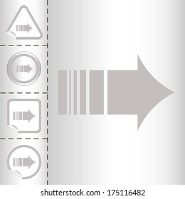 simple icon set of arrows on sticker button different forms in modern style. eps10 vector illustration