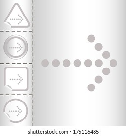 simple icon set of arrows on sticker button different forms in modern style. eps10 vector illustration