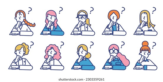 It is a simple icon set B that women of various occupations are wondering.