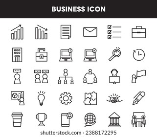 Simple icon set for business 