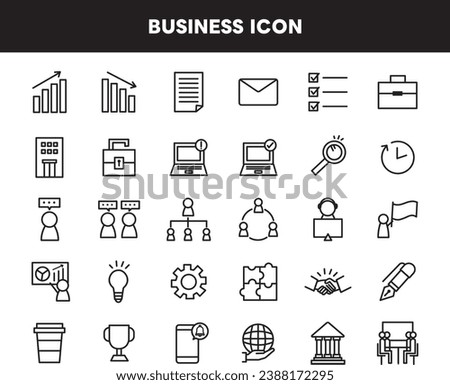 Simple icon set for business 