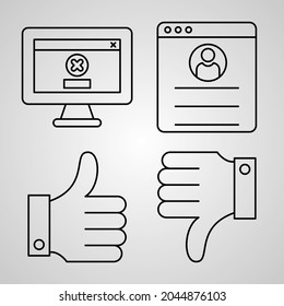 Conjunto de iconos simples de contactos Iconos de línea relacionados con nosotros
