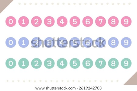 Simple icon set with cute hand-drawn circles and numbers