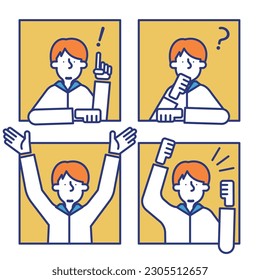 It is a simple icon set (E) of a casual man.
