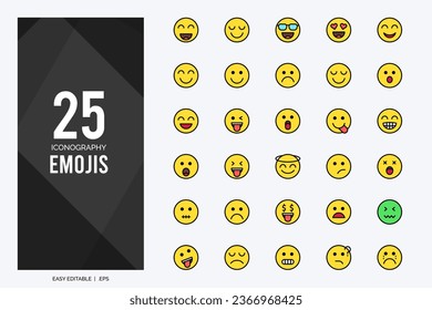 Simple icon set of Emojis.