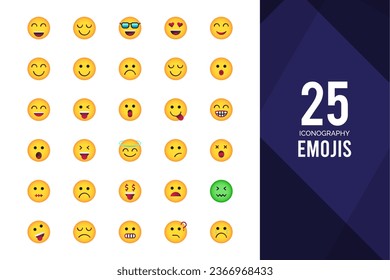 Simple icon set of Emojis.
