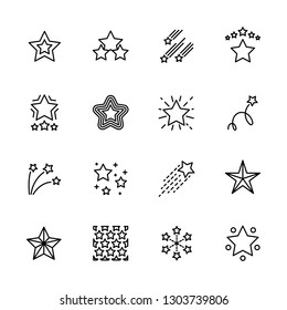 Simple icon set five star. Contains such symbols sky, Cristmas, favorite and night shining star in different shape