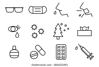 Simple icon set for hay fever